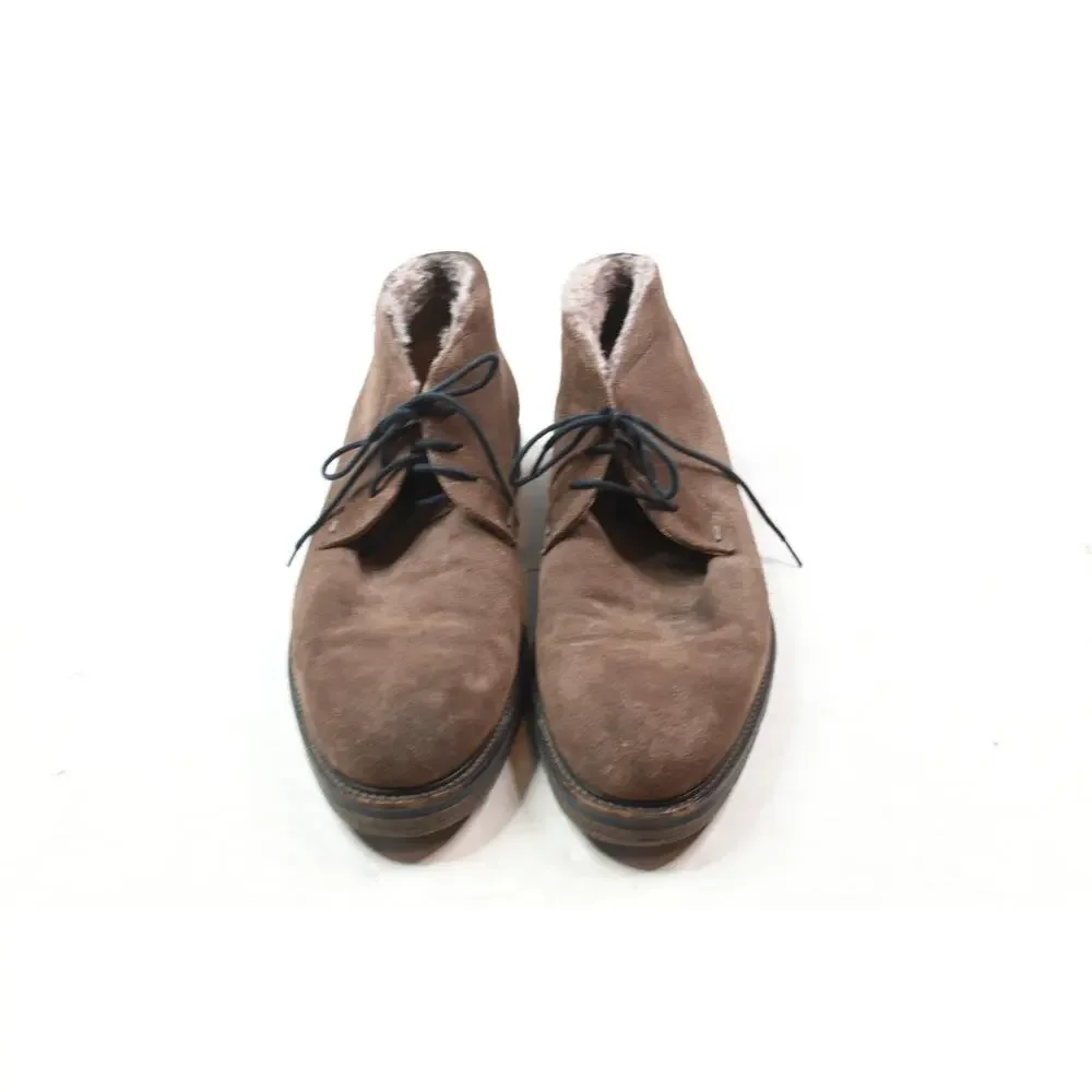 Hugo Boss Orange Label Sherpa Lined Chukka Boots Mens 43 Brown Suede Lace-Up